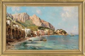 Bernardo Hay "Marina Grande on Capri" Florence British Картина Неаполь Карпи
