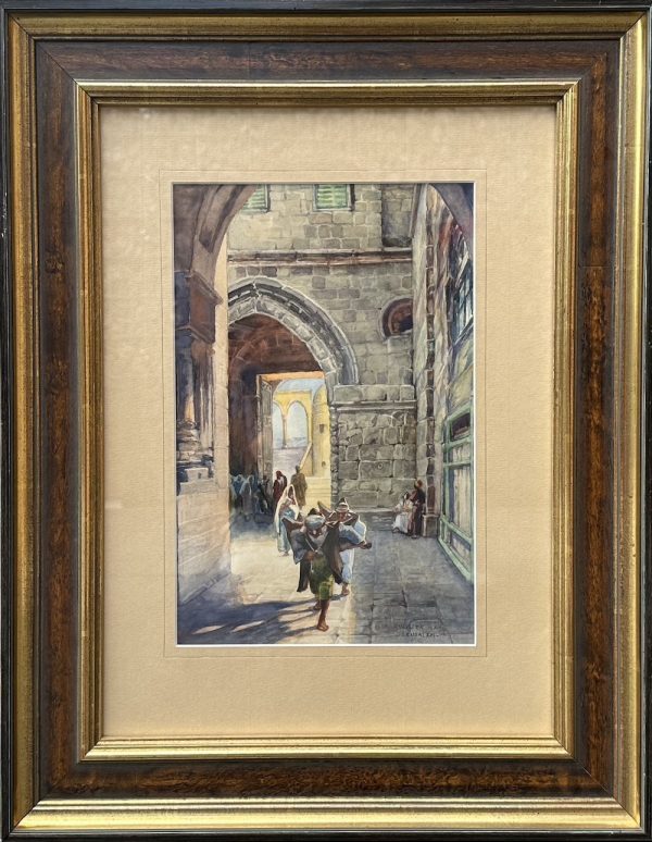Anna Rychter May "Jerusalem" 19th Century Painting Watercolor Aquarelle