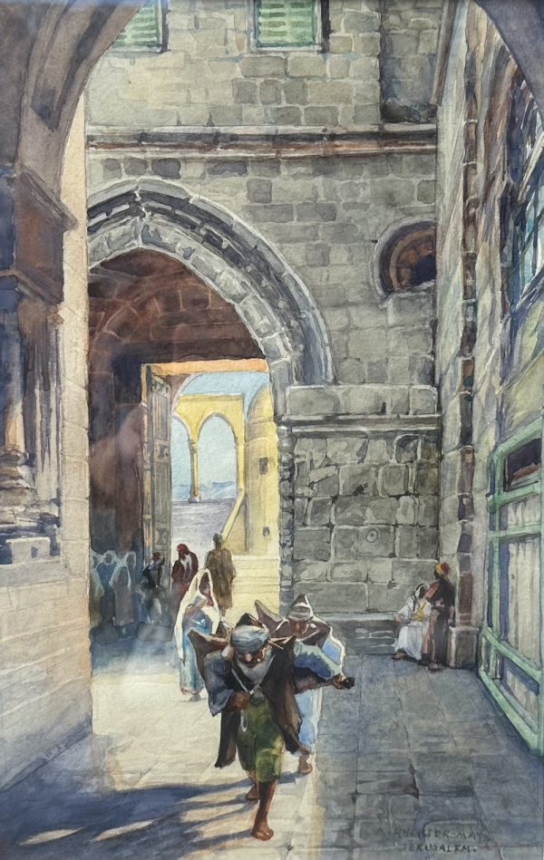 Jerusalem Arab Scene Painting 19th Century Anna May Rychter