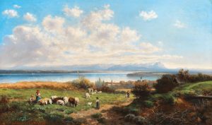 Ernst Julius Engelmann Am Chiemsee Landscape Painting South Germany