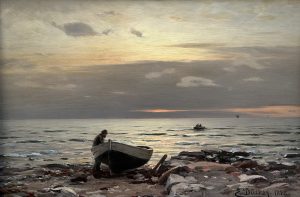Eugen Gustav Dücker Boote An der Küste Eugen Gustav Dücker - Coast Sea Landscape - Евгений Эдуардович Дюккер