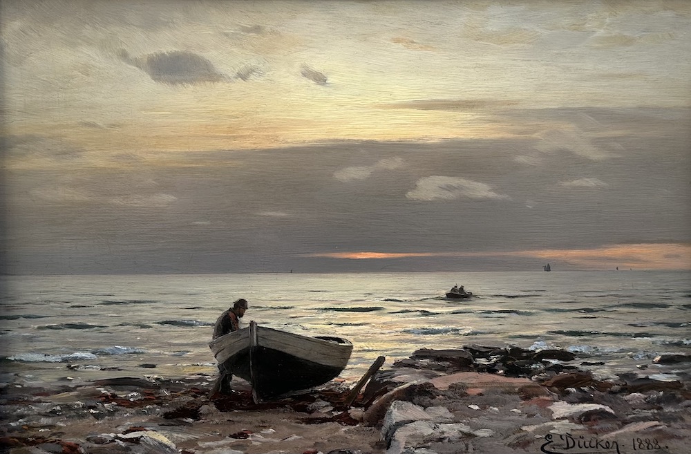 Eugen Gustav Dücker Boote An der Küste Eugen Gustav Dücker - Coast Sea Landscape - Евгений Эдуардович Дюккер