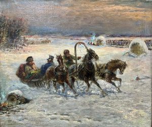 Gustav Prucha Napoleon Escape Winterlandscape in Russia