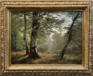 Heinrich Böhmer - Forest Landscape - Düsseldorf, Germany - Painting 19th Century